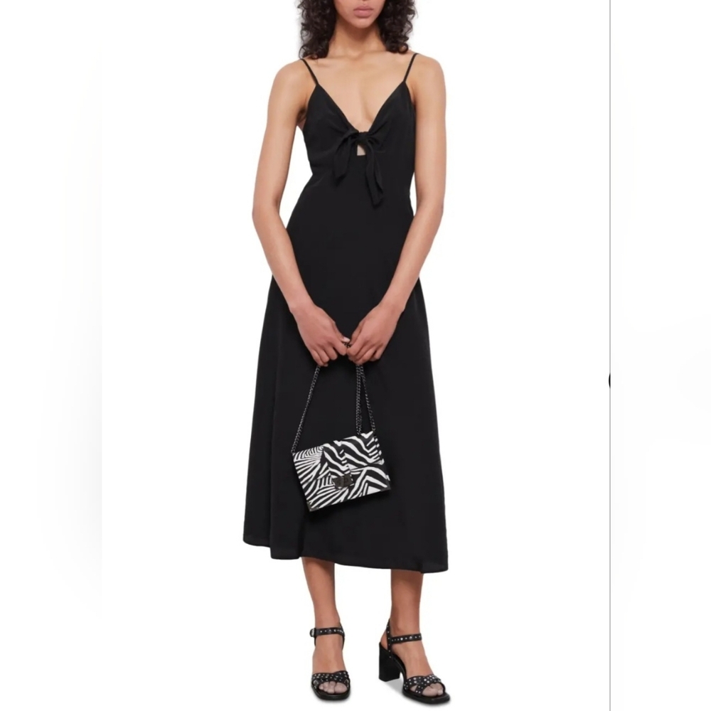The Kooples Black Silk Midi Dress - Picture 9 of 10